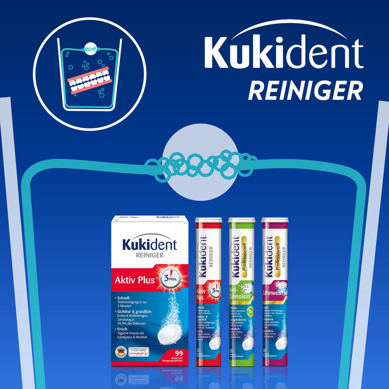 [Australia] - Kukident Professional cleaning tablets anti-tartar - tabs for cleaning dentures, dentures & dentures - 1 x 30 tablets 