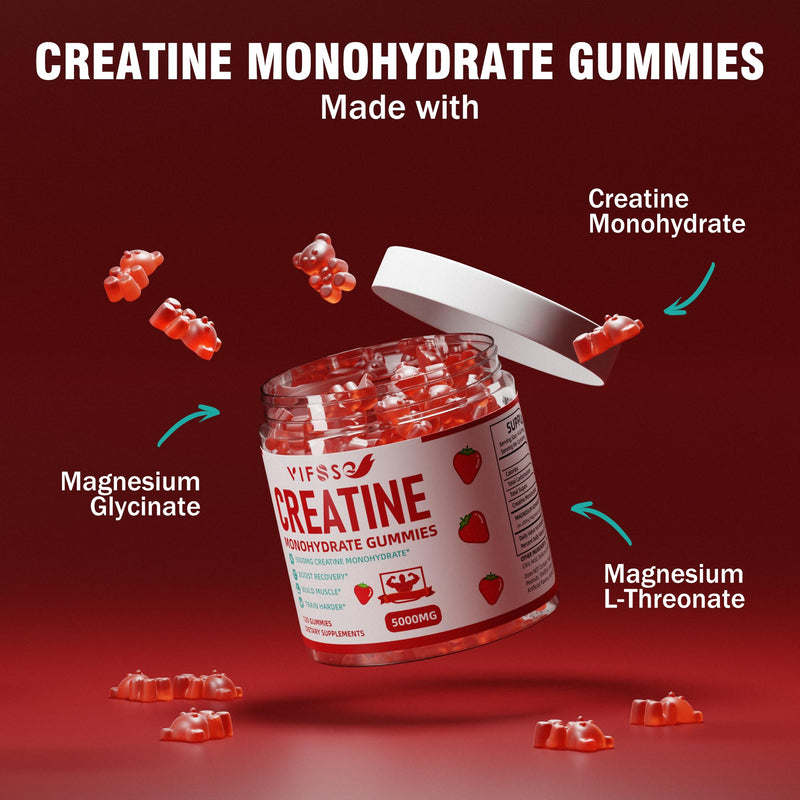 [Australia] - Creatine Monohydrate Gummies 5 g for Men & Women, 120 Sugar Free Gummies with 200 Mg Magnesium Glycinate, 200 Mg L-Threonate for Muscle Support, Energy Boost 120 Count (Pack of 1) 