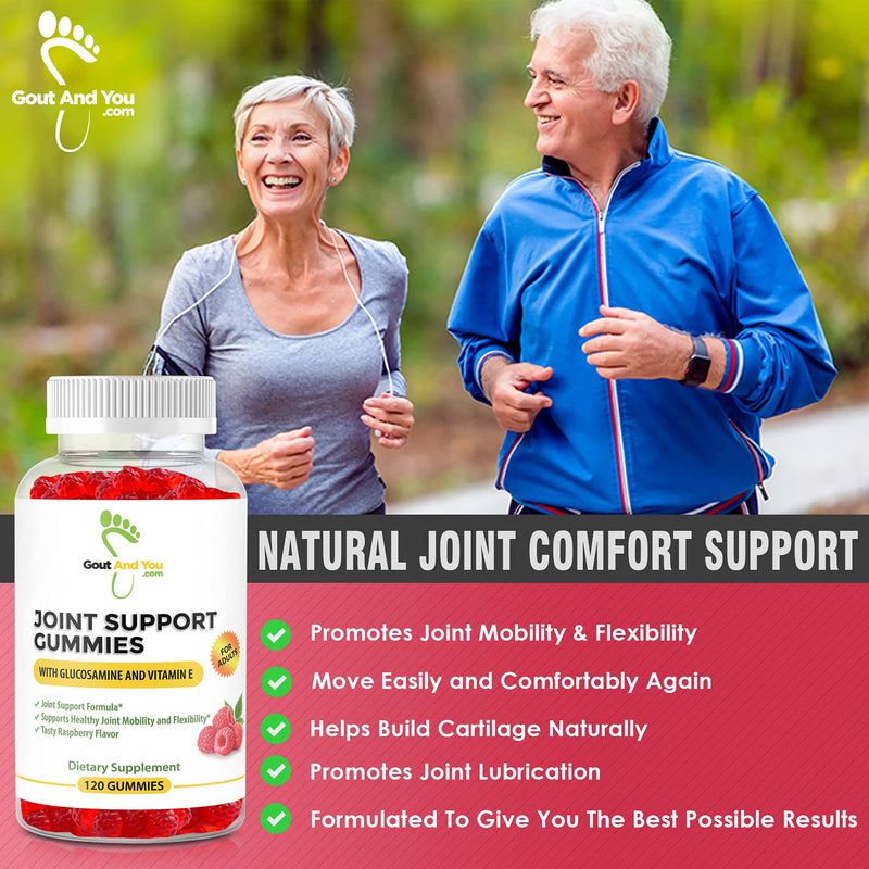 [Australia] - 120 Extra Strength Joint Support Chewable Gummies with Glucosamine & Vitamin E - Natural Joint & Flexibility Support 