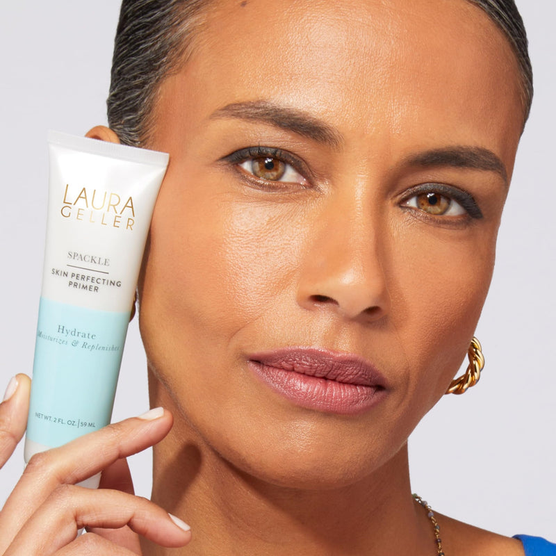 [Australia] - LAURA GELLER NEW YORK Laura's Must-Haves Kit 3pc: Baked Balance-n-Brighten Powder Foundation, Golden Medium + Spackle Skin Perfecting Makeup Primer, Hydrate + Airbrush Round Kabuki Brush 05 Golden Medium 