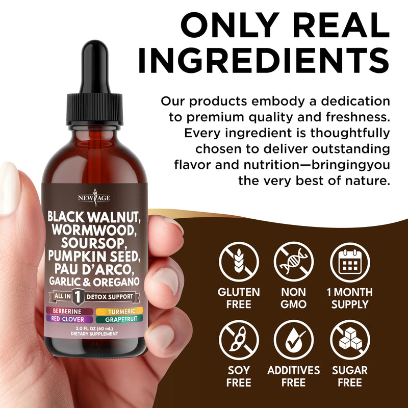 [Australia] - Black Walnut Wormwood Cleanse Drops - Liquid Soursop, Garlic, Pumpkin Seed, PAU D'Arco, Oil of Oregano, Turmeric, Berberine, Neem Extract, Hull Bark, Tincture - 8oz 8 Fl. Oz (Pack of 4) 