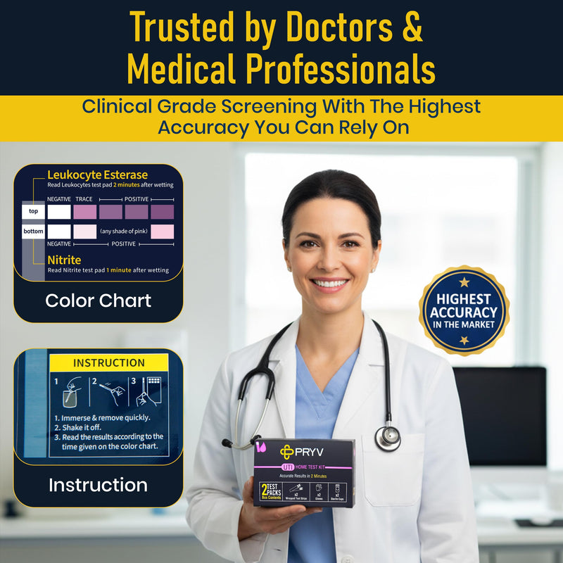 2 in 1 UTI Test Strips for Women & Men with Sterile Cups & Gloves | Individually Wrapped & Trusted by Doctors Private at Home UTI Test Strip - Accurate Results in 2 Minutes - 2 Tests 2 Count (Pack of 1)