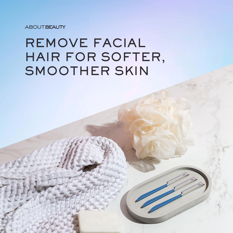 About Face Pro-Premium Facial Razors - 3 Beauty Groomers for Hair Removal, Ideal for Shaving, Exfoliating, Dermaplaning and Brow Shaping, Japanese Stainless Steel Gently Removes Facial Hair 3 Count (Pack of 2)