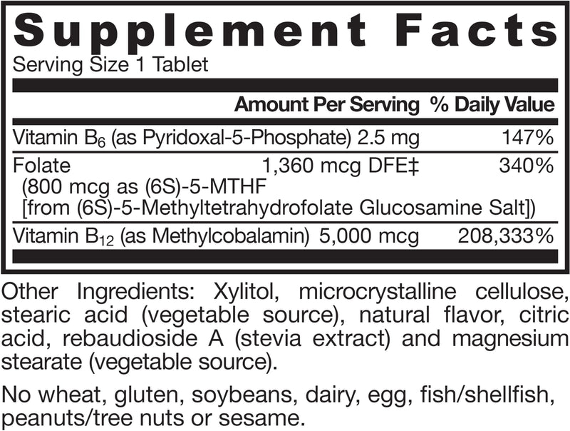Jarrow Formulas Methyl B-12 & Methyl Folate, Bioactive Vitamin B9 and Vitamin B12 Supplement, Supports Cellular Energy Production, Healthy Brain Function & Metabolism, 60 Chewable Tablets, 60 Servings | Bioactive Vitamin B12 & B9 Supplement, Supports C...