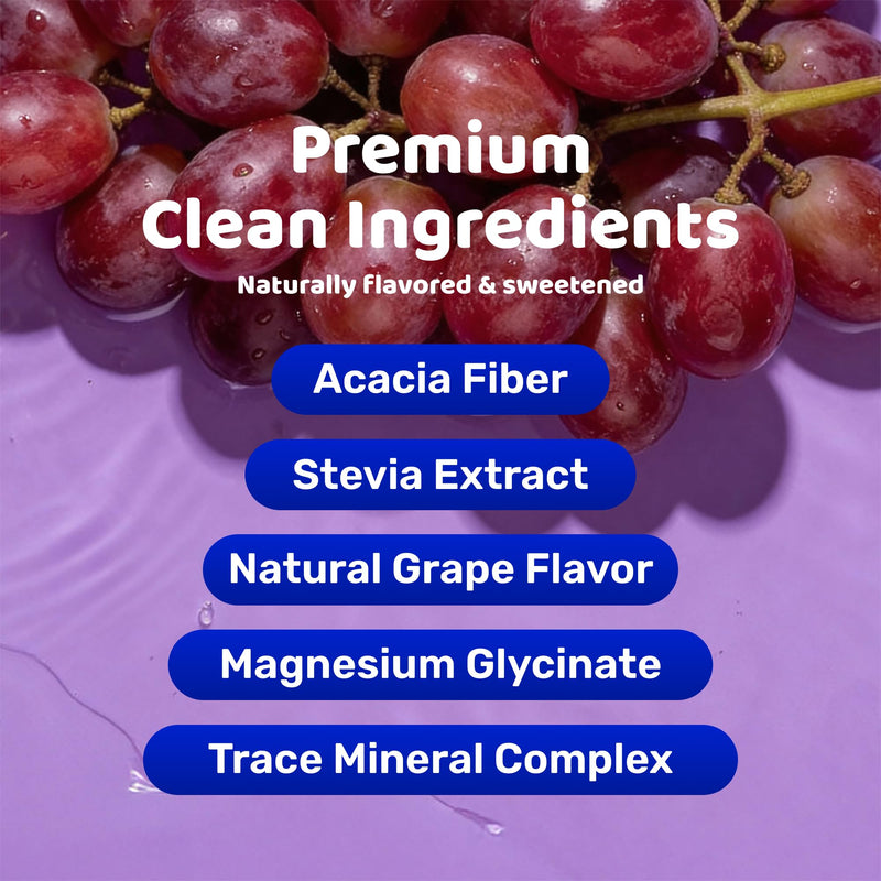 Ultra Lyte Magnesium Glycinate Powder with Trace Minerals 180g – Vegan & Gluten-Free Flavoured Magnesium Supplement – for Sleep Aid, Stress Relief & Muscle Relaxation – 60 Servings (180g, Grape) 180 g (Pack of 1)