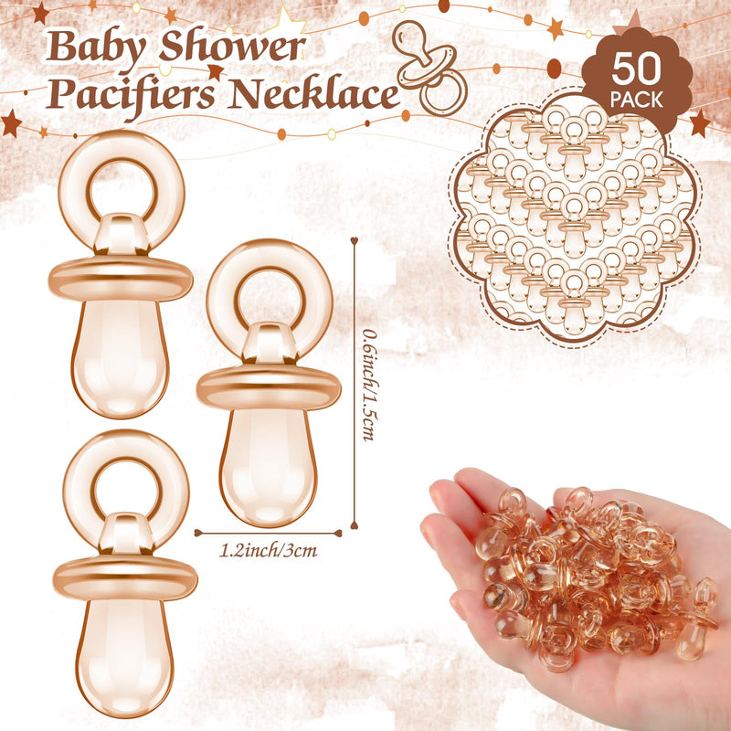 [Australia] - 51 Pcs Pacifier Hunt Baby Shower Games Include Baby Pacifier Hunt Sign and 50 Acrylic Baby Pacifiers Baby Pacifiers for Baby Shower Game Gift Sets Gender Reveal(Brown Bear) Brown Bear 