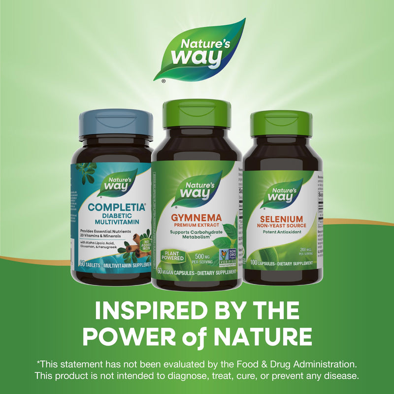 [Australia] - Nature's Way Gymnema Premium Extract, Supports Carbohydrate Metabolism*, 500 mg per Serving, Non-GMO Project Verified, 60 Vegan Capsules (Packaging May Vary) 