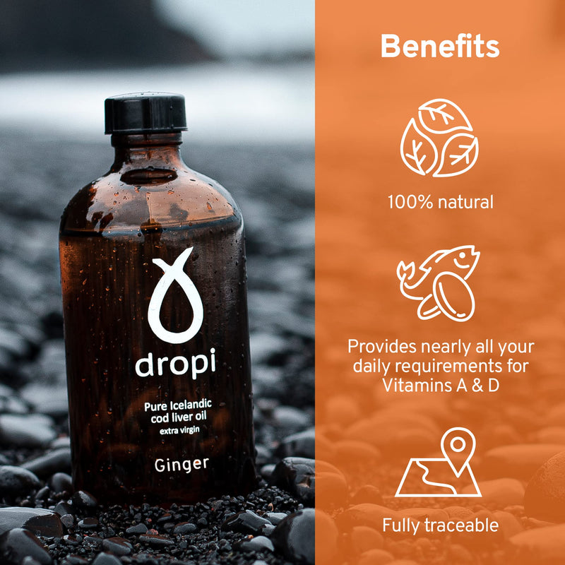Dropi Clean Icelandic Fish Oil - 170ml (Ginger) Ginger