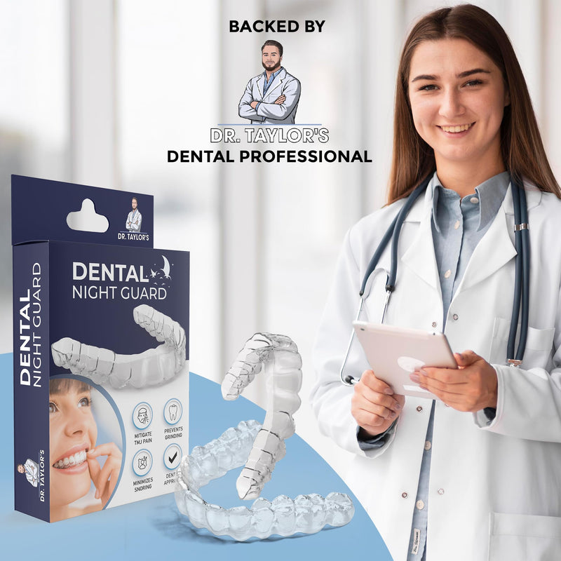 [Australia] - Dr. Taylor’s Dental Night Guard for Teeth Grinding, TMJ Relief – Economical Option. Dentist Selected Mouth Guard for Bruxism, Clenching, Jaw Pain – Custom Fit, Comfortable, BPA-Free – for Men & Women 