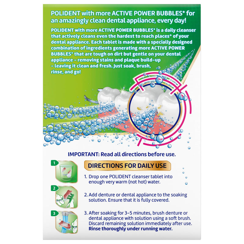 [Australia] - Polident 3 Minute Antibacterial Dental Appliance Cleanser Tablets, 60 Count 