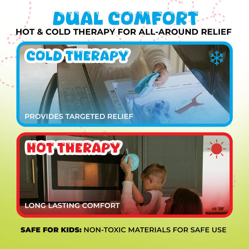 Kids Earache Relief Cap, Soothes Headaches, Bumps and Bruises, Migraines, Sinus Pain & Discomfort. Hot or Cold Therapy. Reusable. Microwave Friendly. One Size Fits All. Gray 2 gel packs