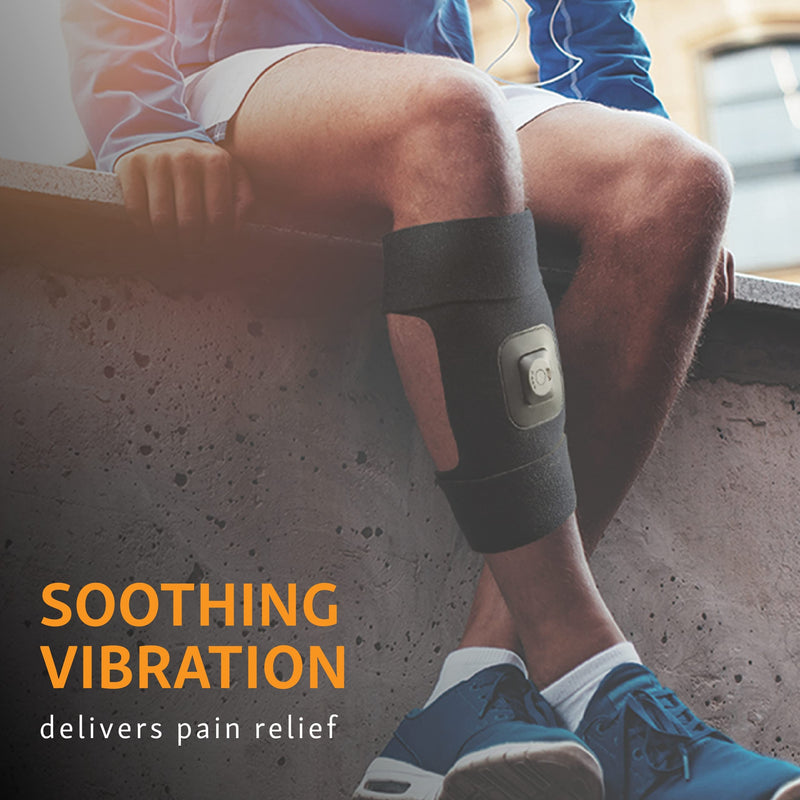 [Australia] - intellinetix Brownmed Calf/Shin Therapy Wrap - Shin & Calf Compression Sleeve with Leg Massager for Men & Women - Vibration Therapy Calf Wrap for Shin Splints & Muscle Cramp Relief 