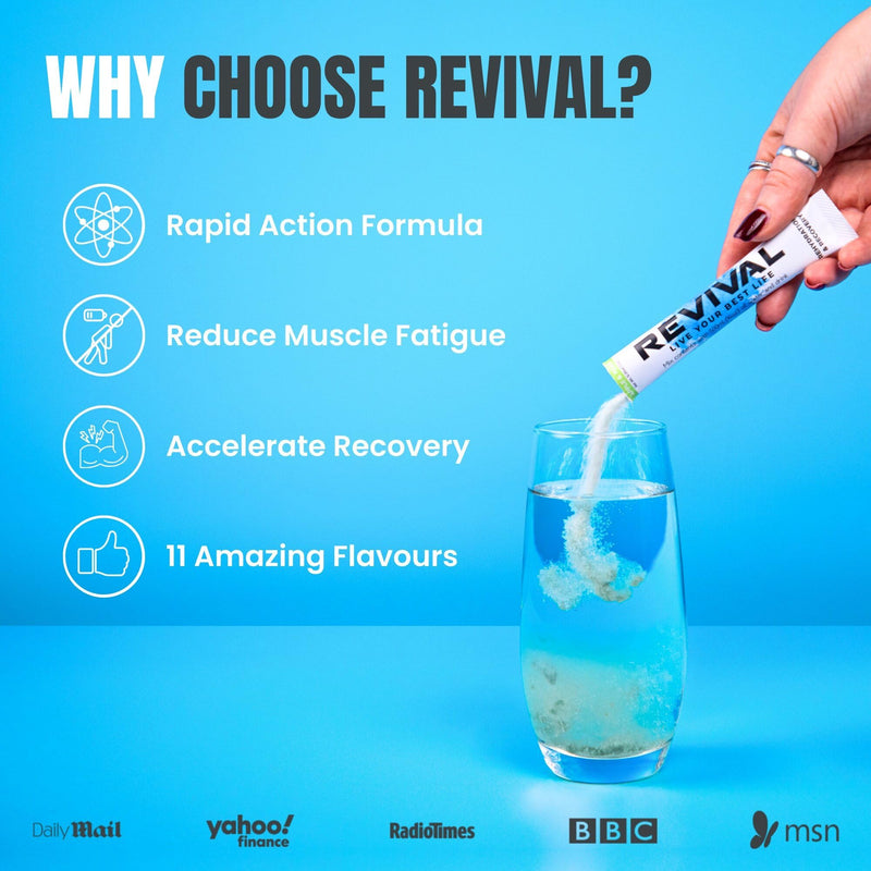Revival Rapid Rehydration, Electrolytes Powder - High Strength Vitamin C, B1, B3, B5, B12 Supplement Sachet Drink, Effervescent Electrolyte Hydration Tablets 6 Pack Yuzu Pineapple Flavours 6 Servings (Pack of 1)