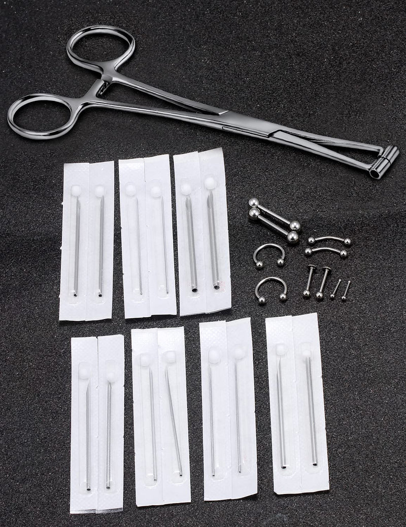 [Australia] - Vsnnsns 9 Style 316L Surgical Steel Body Piercing Tools Kit Piercing Clamps Forceps Use for Nose Septum Lip Tongue Eyebrow Belly Rings Ear Dermal Piercing Jewelry Kit Tools Style 5, Piercing Needle Clamp Forceps 