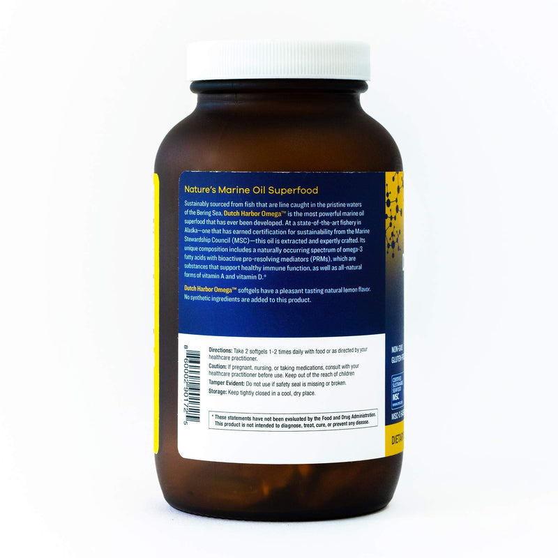 [Australia] - Dutch Harbor Omega 3 Fish Oil Supplement - Wild Alaskan Cod Liver Oil - 120 Softgels, Lemon Flavor - Includes Omega-3 Fatty Acids with DPA, DHA, & EPA 