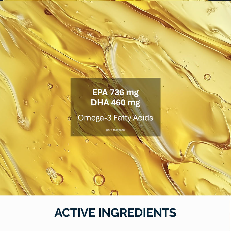NFO Omega 3 Oil Lemon 250 ml – High Strength Liquid Fish Oil from Norway – Triglyceride Form with EPA DHA – Natural Lemon Taste – with Vitamin E