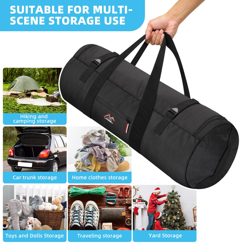 Travel Duffel Bag 37L/63L/125L Oversized Duffel Bags, Upgrade Zipper, Durable and Waterproof, Suitable for Camping Bag Travel Storage Bag Tent StorageBag Sports Equipment Bag (Black, XL，125L) Black