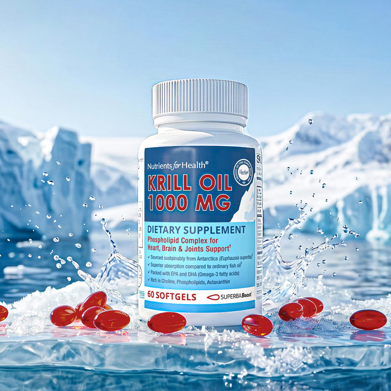 Rawleigh Superba Boost® Antarctic Krill Oil 1000mg | No Fishy Aftertaste | High Absorption Omega-3 EPA & DHA with Phospholipids & Astaxanthin – Supports Heart, Brain & Joint Health – (60 Softgels)