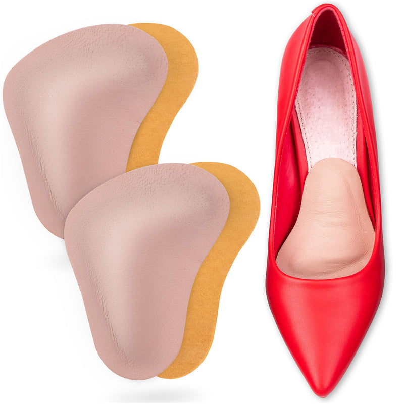 [Australia] - SULPO 2 pairs of T-shaped orthopedic insoles for flat feet - leather splayfoot pads - metatarsal pads - metatarsal pads - transverse arch support - self-adhesive - 38-40 