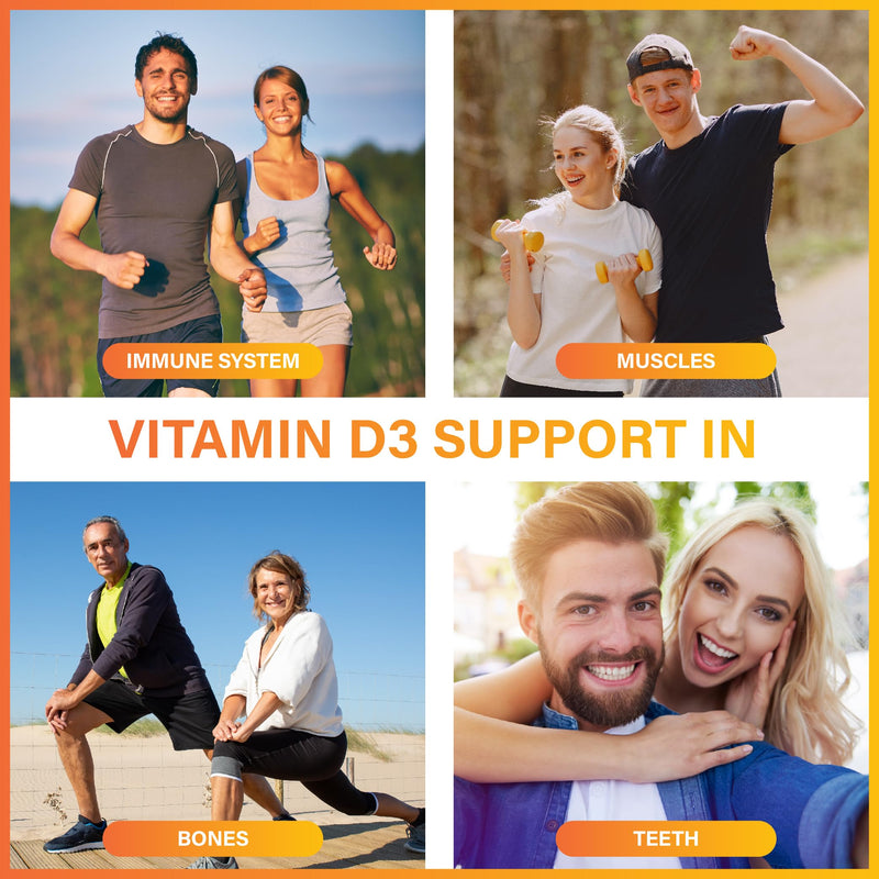 NATURES ZEST - Vitamin D3 4000 IU (100µg), High Strength D3 Vitamin for Calcium Absorption, Immune Support, Strengthen Bones, Teeth & Muscles | Vegetarian, Easy to Swallow, 365 tabs (1 Year Supply)
