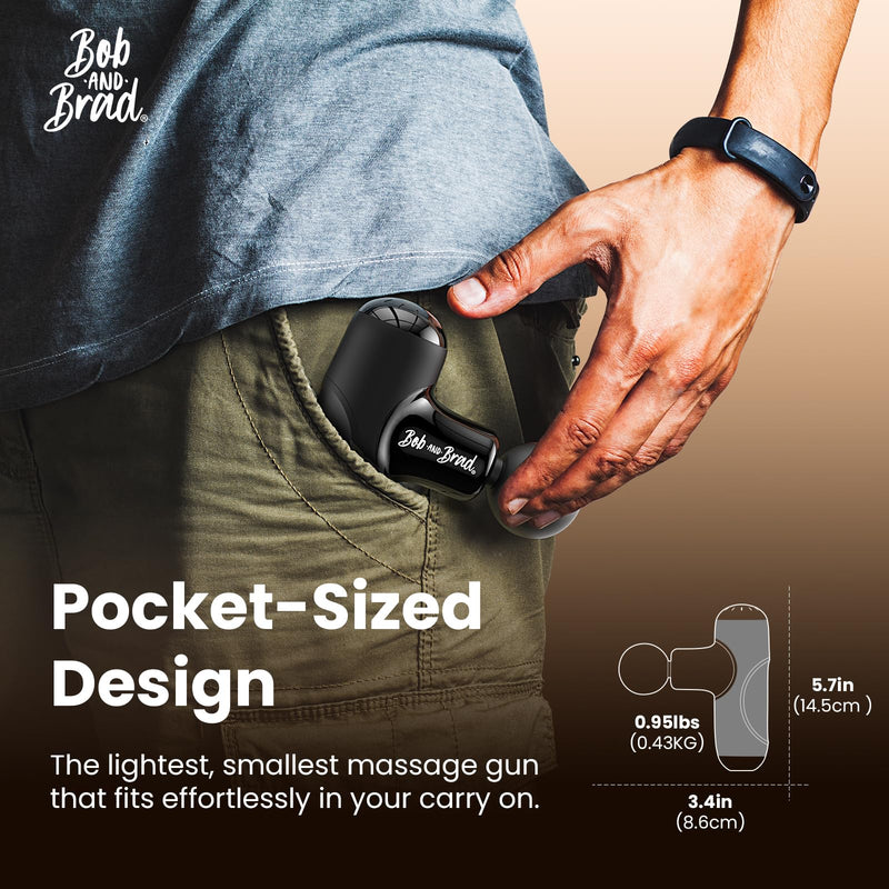[Australia] - BOB AND BRAD Q2 Mini Massage Gun, Pocket-Sized Deep Tissue Massager Gun, Portable Percussion Muscle Massager Gun, Ultra Small & Quiet Muscle Massage Gun with Carry Case, Home Gym Travel, Black Q2 Mini (Black - Recovery Anywhere) 