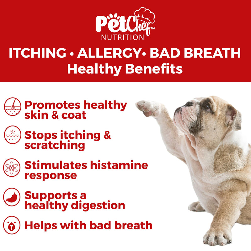 Pet Chef Allergy Defender - Natural Dog Allergy Relief Chews - Effective Medicine for Dog Allergies, Environment and Household Irritant Prevention - Safe & Strong Allergy Supplements for Dogs Peanut Butter - PawsPlanet Australia