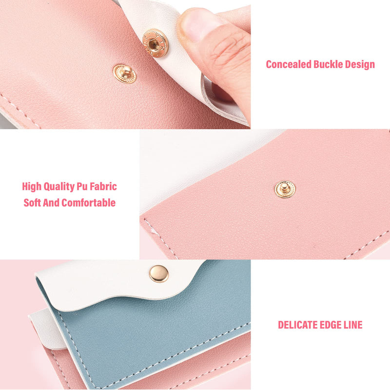 [Australia] - 2 Pack Birth Control Pill Case Sleeve Packet PU Leather Wallet Pill Holder 4.33 x 3 Inch Birth Control Pill Pouch with Key Ring for Pill Card Organizer(Pink, Blue) Pink, Blue 