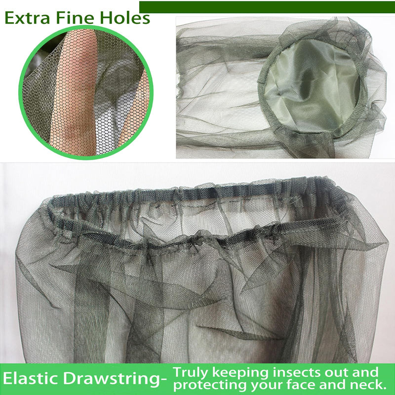 [Australia] - Mosquito Head Net Head Mesh with Extra Fine Holesfor Protecting from Insect Bug Bee Mosquito Gnats, Face Netting for Camping/Hiking/Fishing 