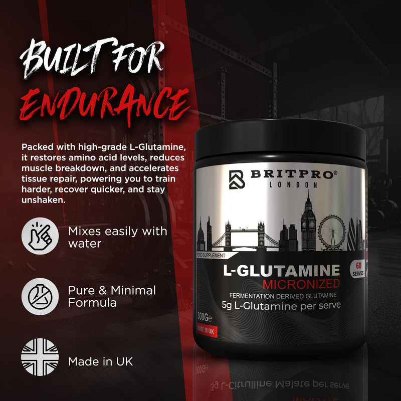 L-Glutamine, 300g - Micronised - Supports Immune System & Recovery - Supports Muscle Repair, Gut Function & Faster Tissue Repair - Post Workout Nutrition - Made in the UK