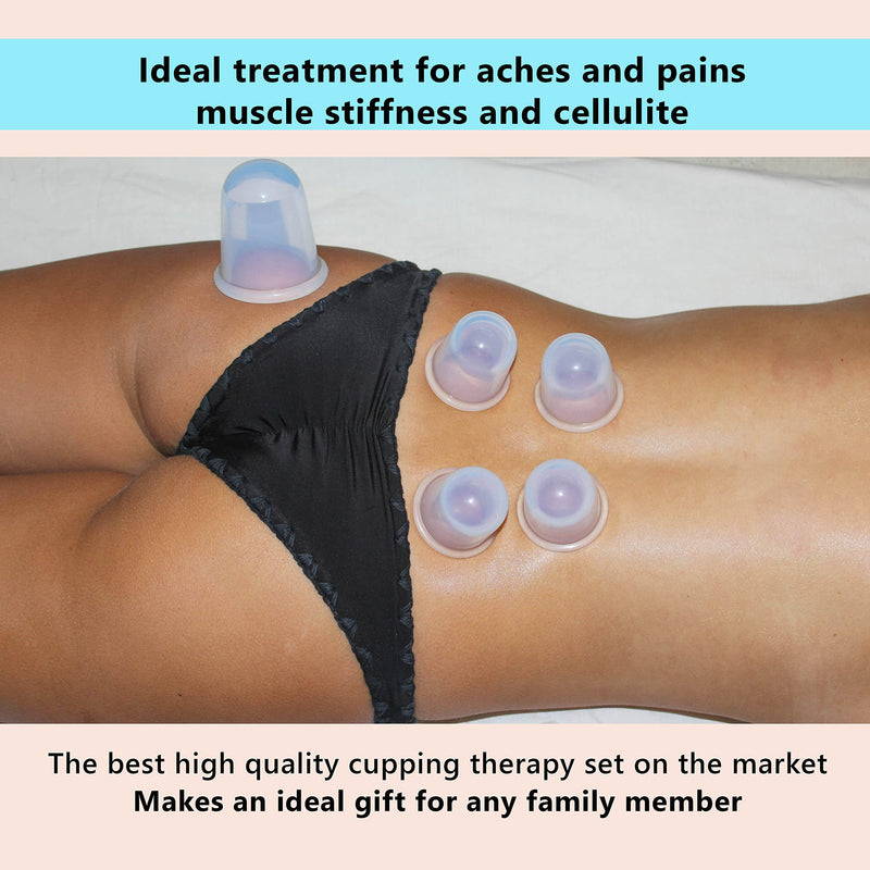 Cupping Kit for Massage Therapy - by DoSensePro 8 Silicone Massage Cups for Arthritis Relief, Pain Reduction, Anti-Aging & Cellulite Treatment - Cupping Set Massage Therapy Cups (2XL, 4L, 2M) 2XL 4L 2M