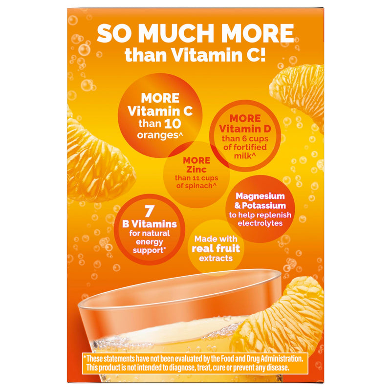 Emergen-C 1000mg Vitamin C Immune Support Powder, Tangerine, 30 ct | B Vitamins for Energy, Zinc and Manganese, Vitamin D, Electrolytes, Natural Flavor, Dissolves Quick 9.9 Ounce (Pack of 1)