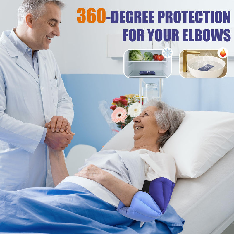ROYALAY Elbow Protectors for Elderly with 2 Ice Packs, Elbow Pads for Bedridden Patient, Pressure Sore Pad Post-Surgery Care