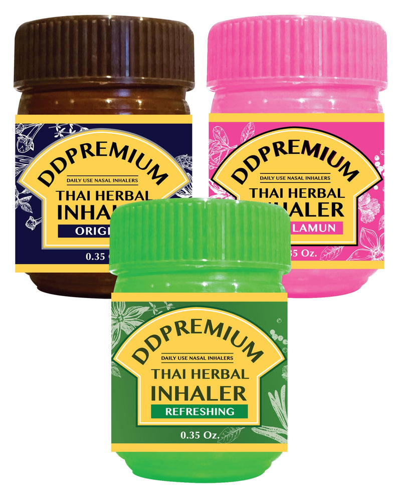 Herbal Inhaler with Menthol & Essential Oil - Natural Thai Inhaler for Enhanced Breathing, Promotes Clearer Nasal Passages - Compound Herb Formula Original Pack of 6 Pack 6