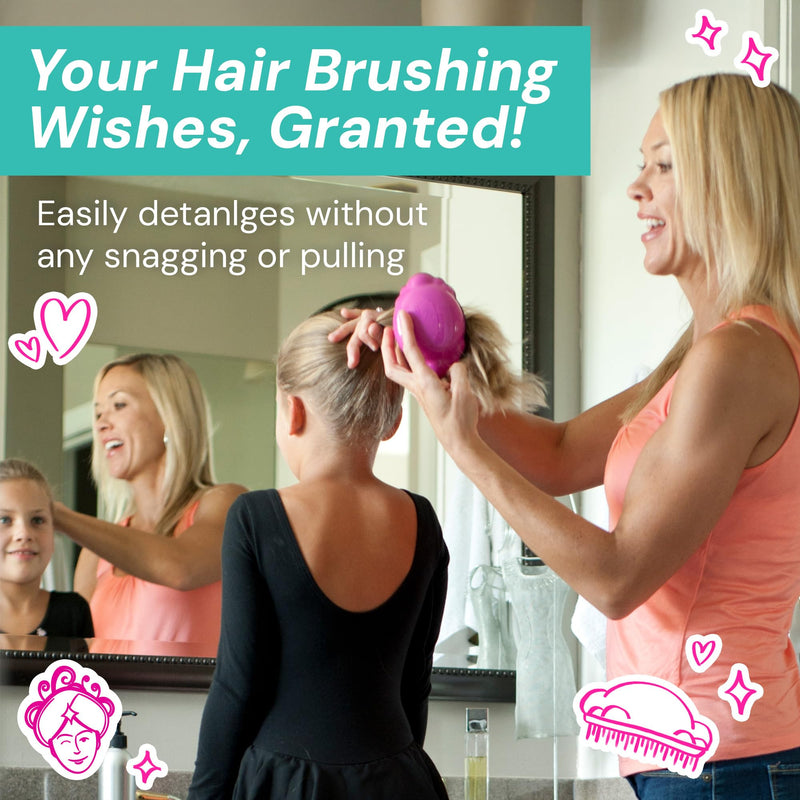 [Australia] - Knot Genie Detangling Hair Brush for Kids (Lilac Loveliness) | Original Full Size | Perfect for Curly Hair, Gently Separate Tangles, Leaves Hair Smooth & Shiny | The Pain Free Knot Detangler Lilac Loveliness 