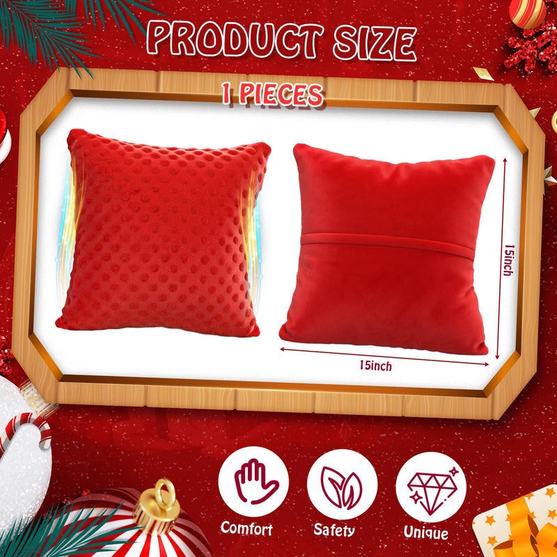 [Australia] - Suzile 15 Inch Vibrating Pillow Sensory Pillow for Kids and Adults Pressure Activated Soft Massage with Textured Stimulation Bumps for Relieve Stress Autistic Children Preschool Home Gift(Dark Red) Dark Red 