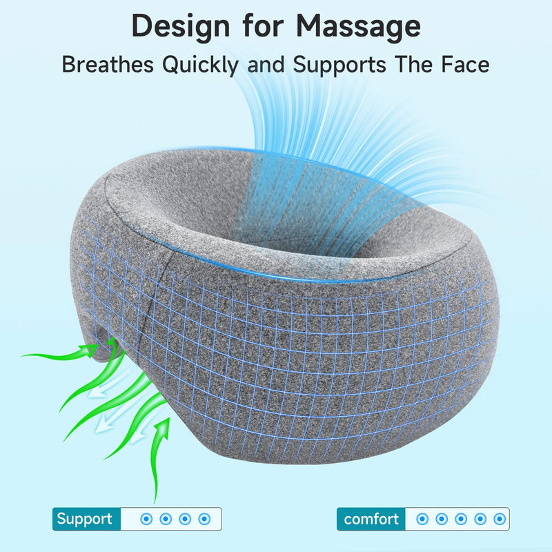 [Australia] - Face Down Pillow for Massage - Headrest for Bed,Adjustable Memory Foam Facial Pillow for Stomach Sleeping, Post-Eye Surgery Recovery,Prone Sleepers for Rest Grey 