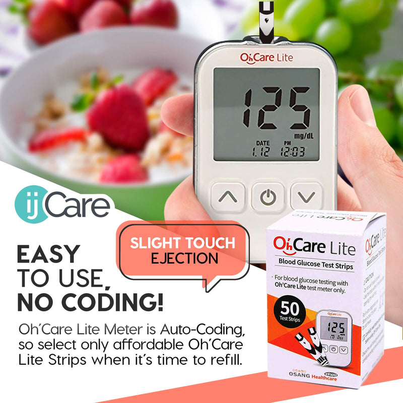 [Australia] - Blood Sugar Testing Bundle – Oh’Care Lite Monitor 200 Glucose Test Strips, 200 ijcare Lancets & 1 Control Solution 