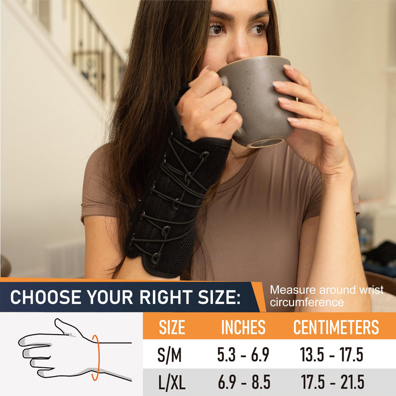 Quick-Strap Wrist & Thumb Spica Splint – Adjustable Support Brace for De Quervain's Tenosynovitis, Tendonitis, Arthritis, Sprains, and Fractures (Right Hand, L/XL) Right Hand