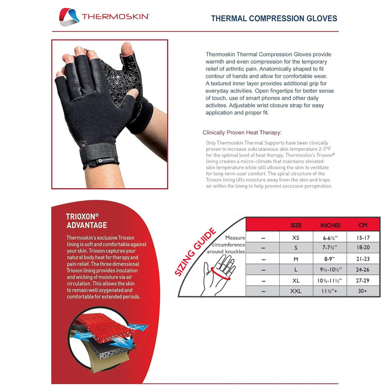 Thermoskin unisex-adult Arthritis Compression Gloves Sml Black