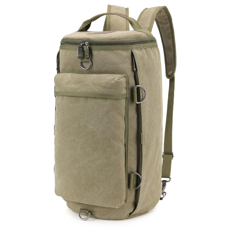Travel Canvas Duffel Bag Garment Duffle Bag for Women Men Weekender to Backpack(Green) Green