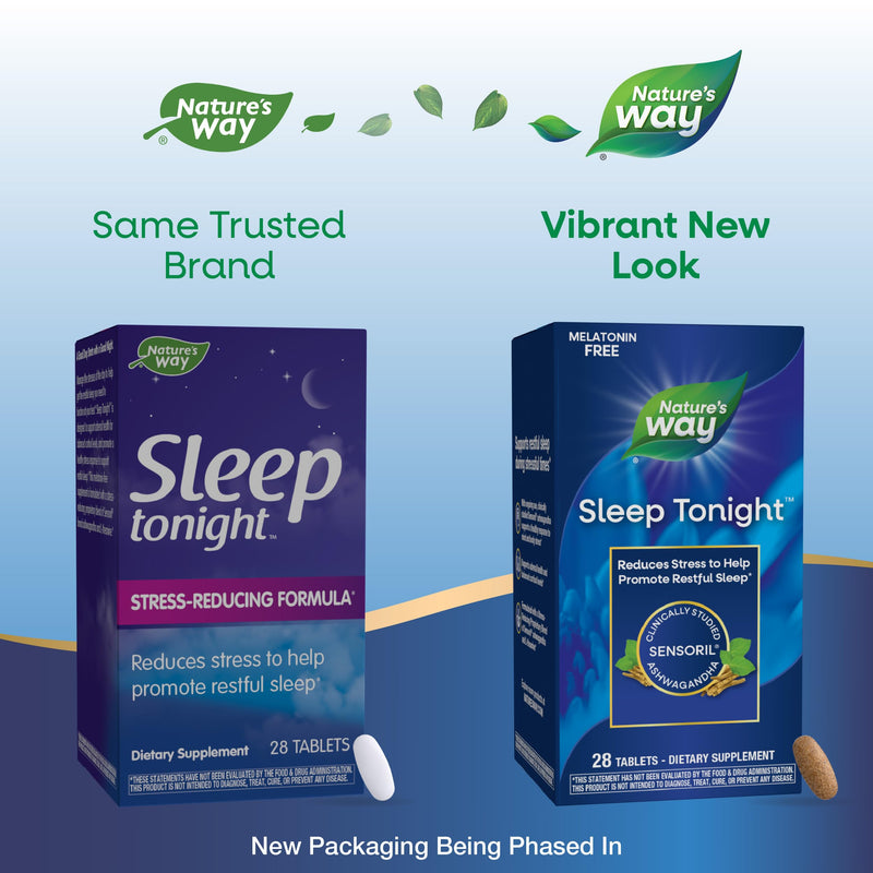 [Australia] - Nature's Way Sleep Tonight, Stress-Reducing Formula to Promote Restful Sleep*, With Ashwagandha and L-Theanine, Vegan, 28 Tablets (Packaging May Vary) 