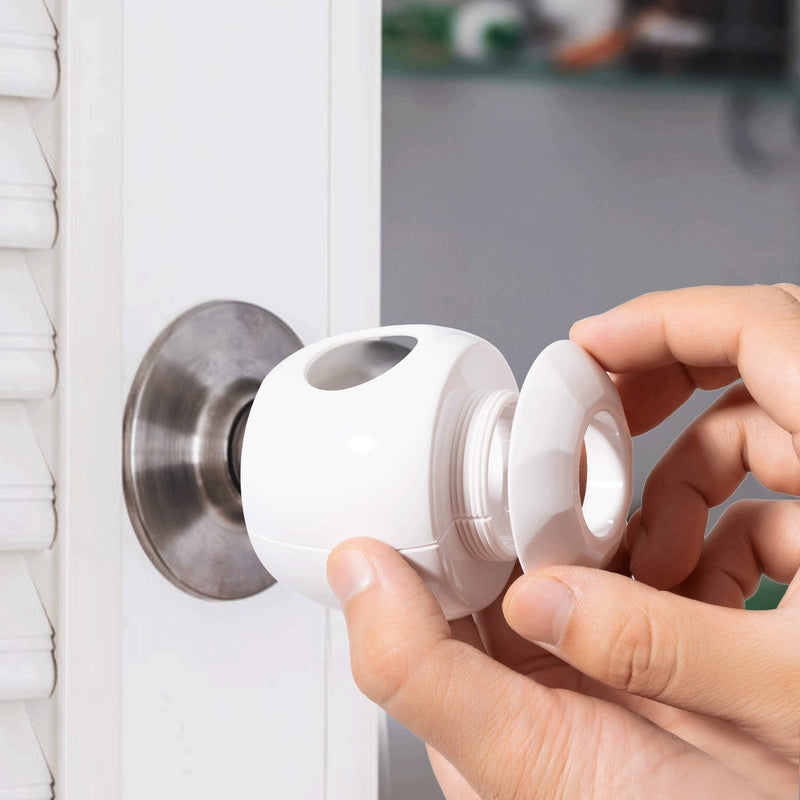 [Australia] - Door Knob Safety Cover for Kids - 5 Pack - Baby Proof Door Knob Covers - Door Locks for Kids Safety Child Proof - White 