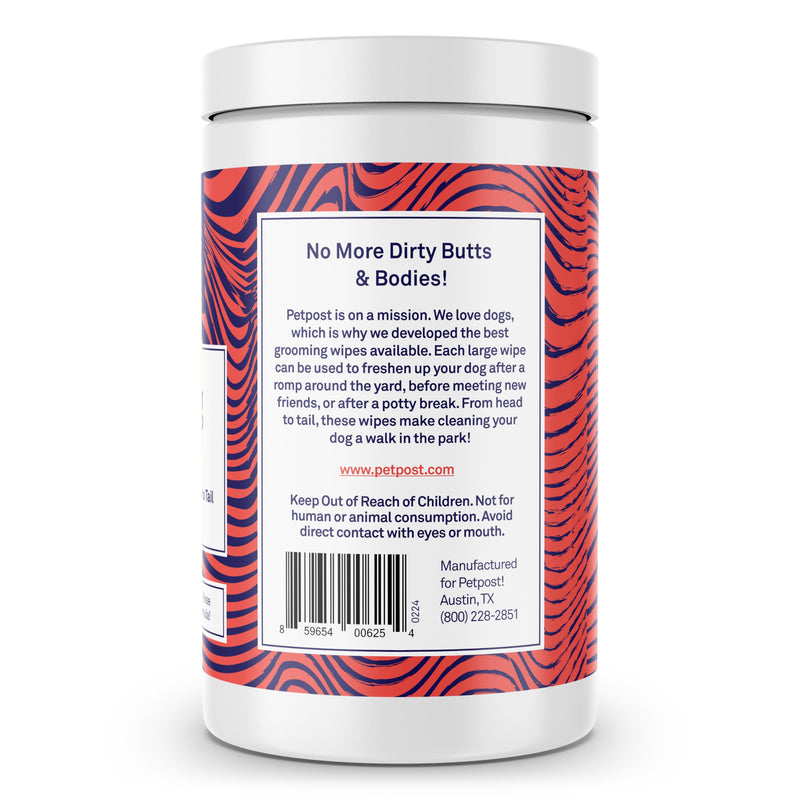 Petpost | Grooming Wipes for Dogs - Large, Deodorizing Wipes with Cherry Blossom Scent - 70 Ultra Soft Cotton Pads in Cleansing Solution - Cherry Blossom Scent 70 ct. - PawsPlanet Australia