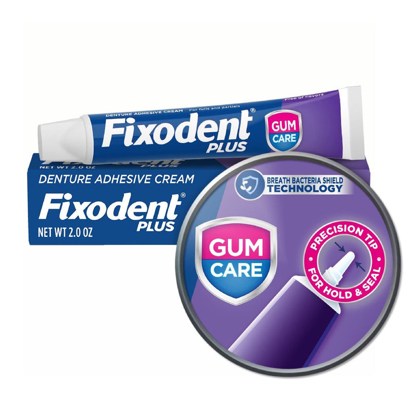 [Australia] - Fixodent Plus Denture Adhesive Cream 2 oz (Pack of 3) 