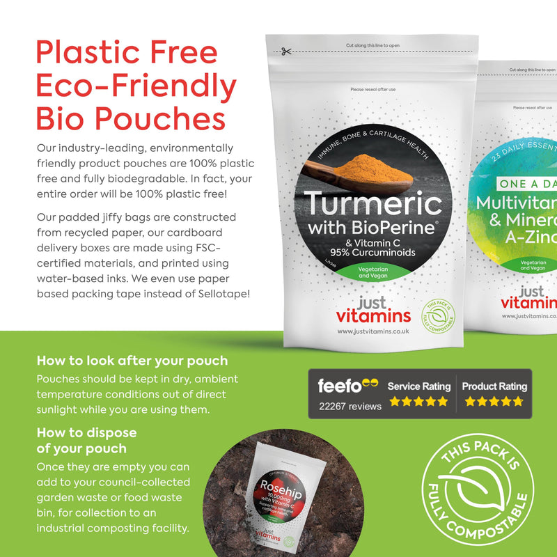 Turmeric Tablets | 12,500mg + Black Pepper BioPerine®, 475mg Curcuminoids & Vitamin C | 120 Vegan Tablets | Joint, Inflammation & Immune Support | UK Made - Just Vitamins 120 count (Pack of 1)