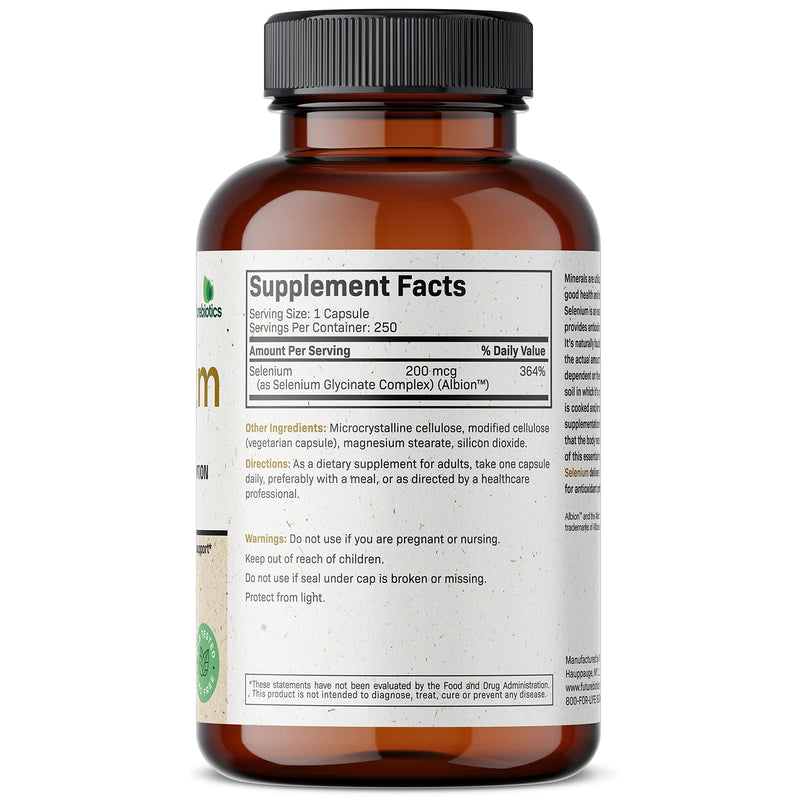 [Australia] - Futurebiotics Selenium 200 mcg - Selenium Amino Acid Complex - Essential Trace Mineral with Superior Absorption, Non GMO, 250 Capsules 