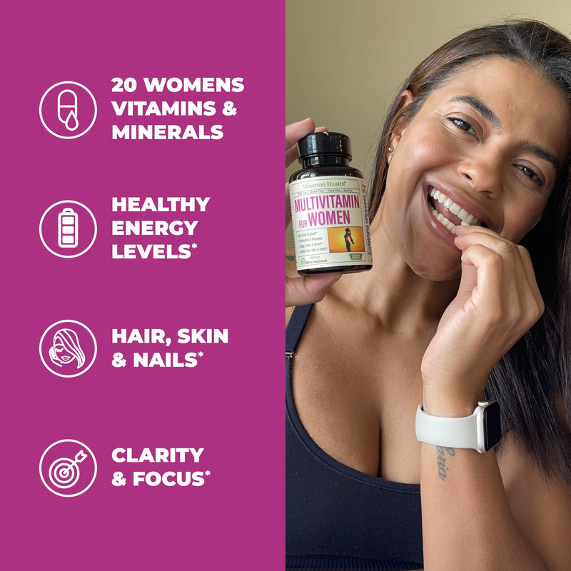 Vimerson Health Multivitamin for Women - Complete Womens Multivitamin & Multimineral & Liver Cleanse Detox & Repair Milk Thistle Supplement for Liver Support