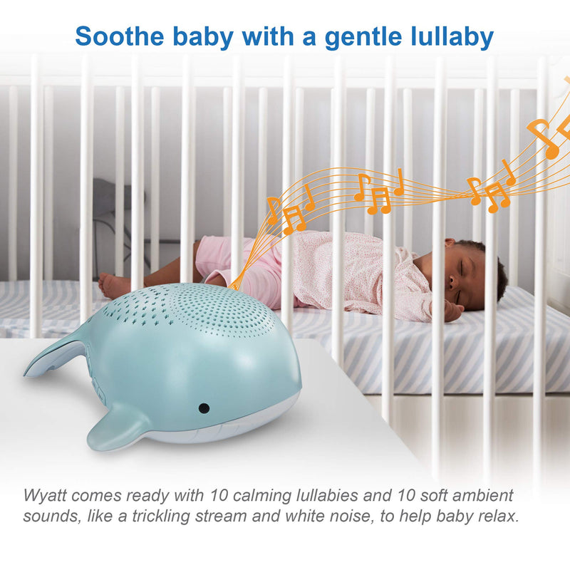 [Australia] - VTech Communications BC8312 Wyatt The Whale Storytelling Baby Sleep Soother with a White Noise Sound Machine Featuring; 10 Stories, 10 Ambient Sounds & 10 Calming Melodies with Glow-on-Ceiling 