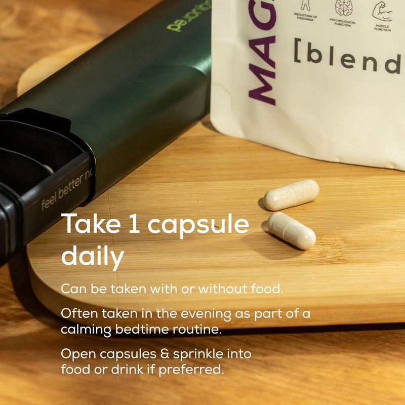 MAG3calm Triple Magnesium+KSM-66® Ashwagandha - 274mg Unbuffered - Magnesium Bisglycinate, Citrate & Malate - Sleep, Fatigue, Mood & Muscle Recovery - 60 Capsules - 2 Month Supply - Non GMO - UK Made