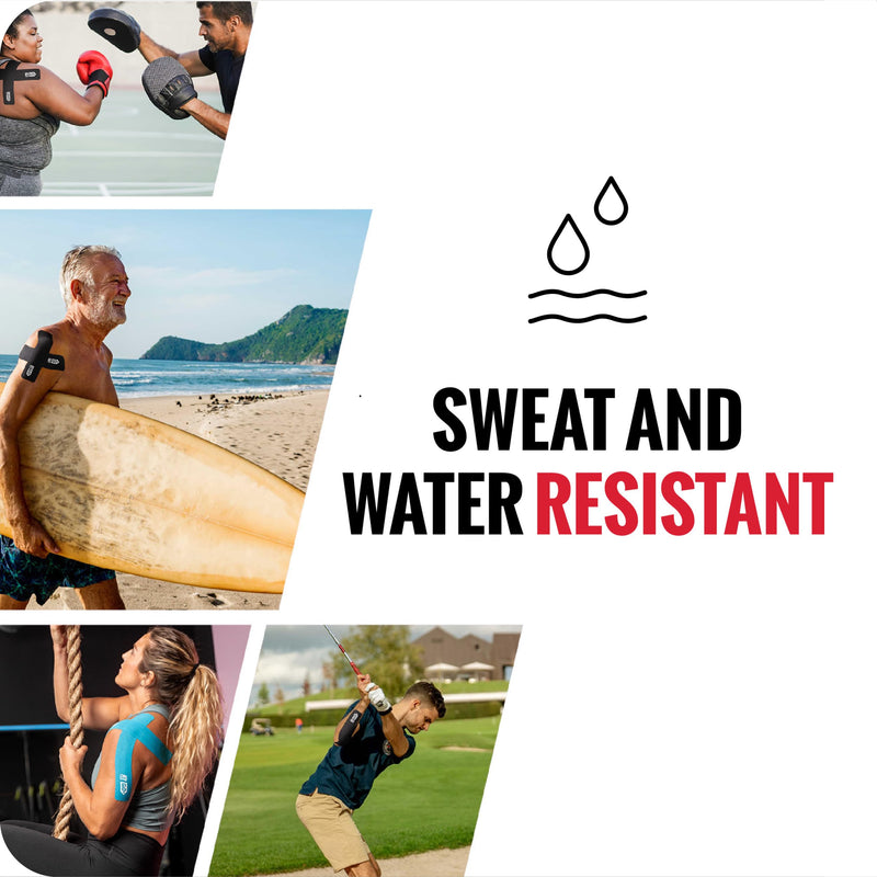 RockTape Go Standard Adhesive Pre-Cut Kinesiology Tape (Black) Black